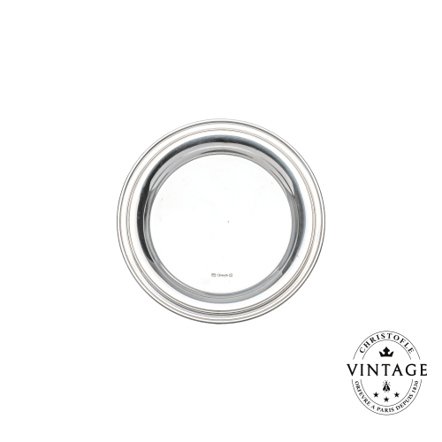 christofle Vintage Silvered Round Glass Saucer Clery