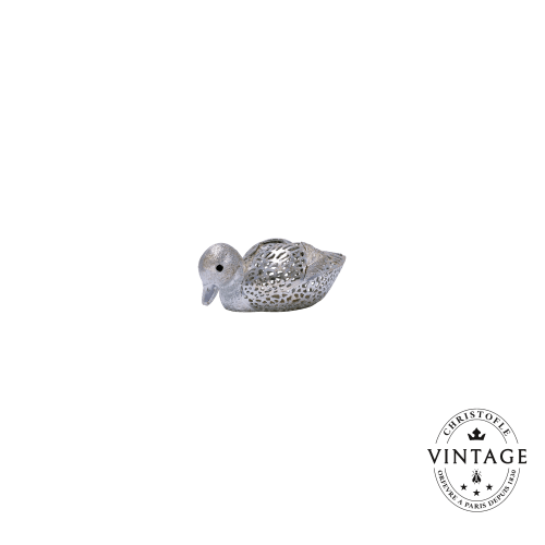christofle Vintage Silvered Swimming Duckling Lumière d'Argent