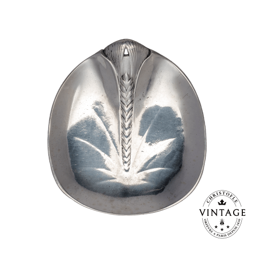 christofle Vintage Silvered Wheat Ear Trinket Bowl Gallia