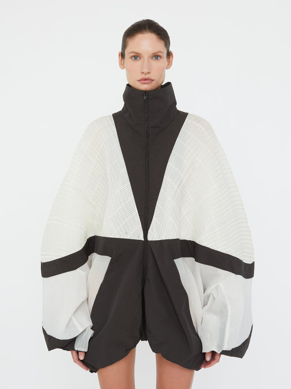 Christopher Esber 2 Way Pleated Spray Jacket White Black