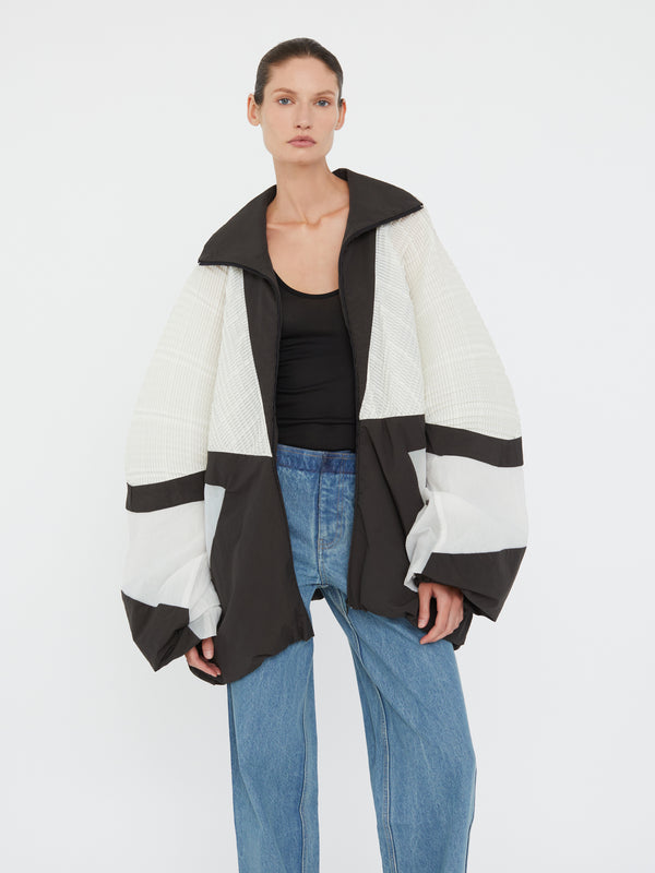 Christopher Esber 2 Way Pleated Spray Jacket White Black