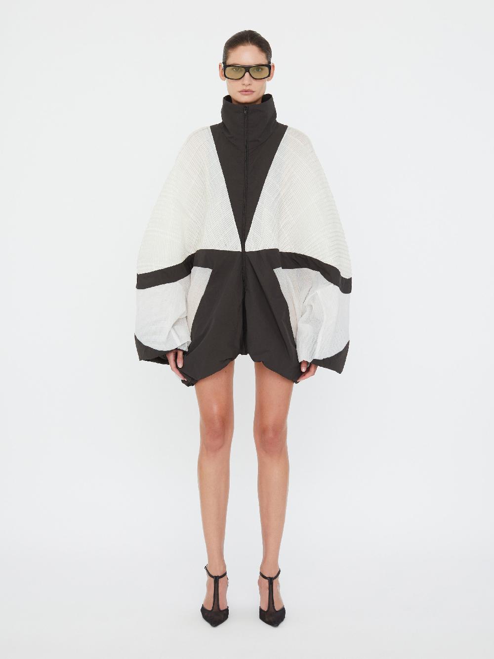 christopher esber 2 Way Pleated Spray Jacket white black