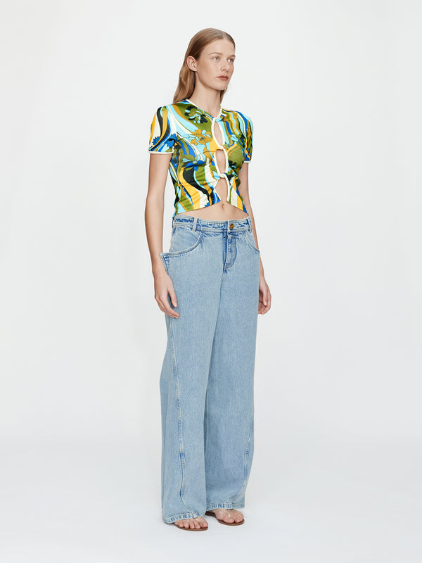 Christopher Esber Acidic Floral Open Twist Tee Acidic Floral Print