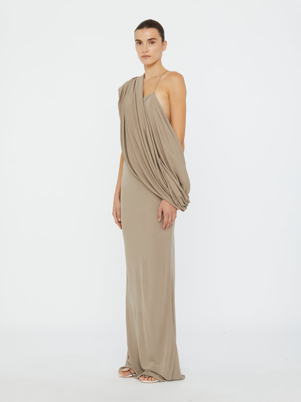 Christopher Esber Aiba Draped Jersey Tee Dress CLAY Aiba Draped Jersey Tee Dress White