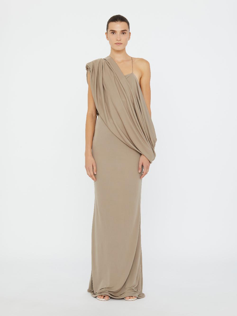 christopher esber Aiba Draped Jersey Tee Dress CLAY Aiba Draped Jersey Tee Dress white