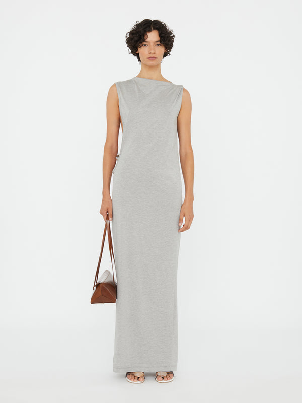 Christopher Esber Anora Encased Nature Column Dress Grey Marle