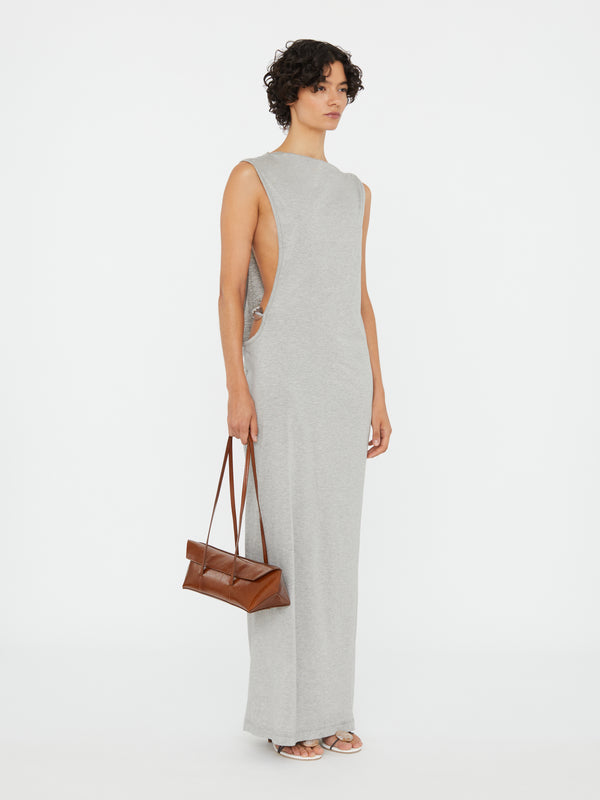 Christopher Esber Anora Encased Nature Column Dress Grey Marle