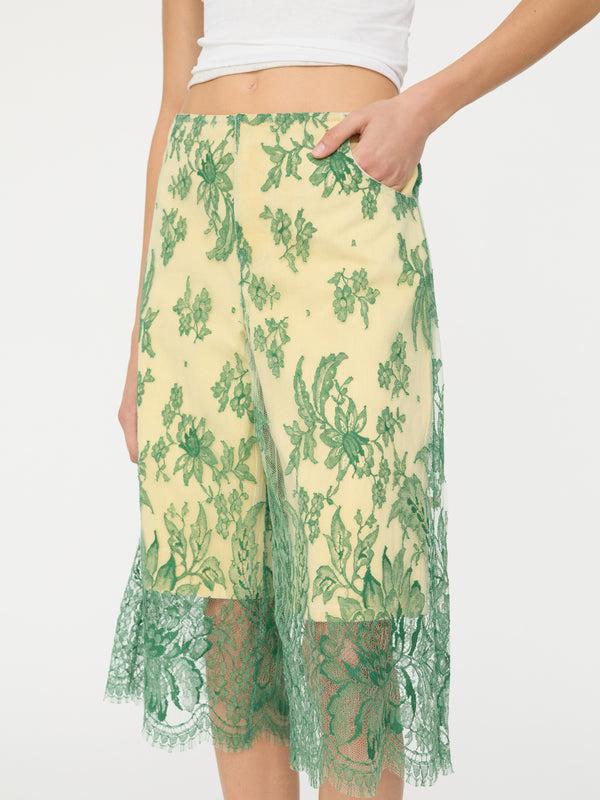 Christopher Esber Arboreal Duo Lace Short Anise Evergreen