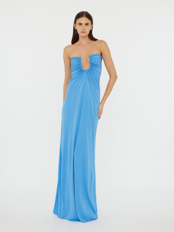 Christopher Esber Arced Palm Strapless Dress Boston Blue Arced Palm Strapless Dress Black Arced Palm Strapless Dress Magenta Arced Palm Strapless Dress Grapefruit Arced Palm Strapless Dress Saffron