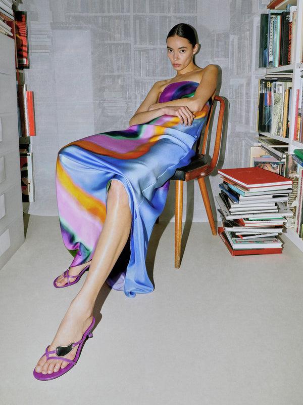 Christopher Esber Aura Silk Strapless Dress Aura Print Aura Silk Strapless Dress TANGELO AURA PRINT