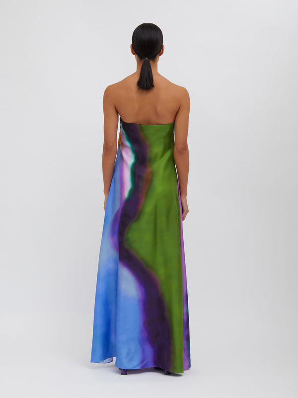 Christopher Esber Aura Silk Strapless Dress Aura Print Aura Silk Strapless Dress TANGELO AURA PRINT