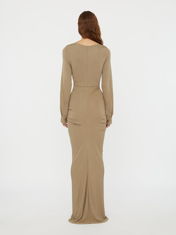 Christopher Esber Bateau Drape Disconnect Dress Eucalypt