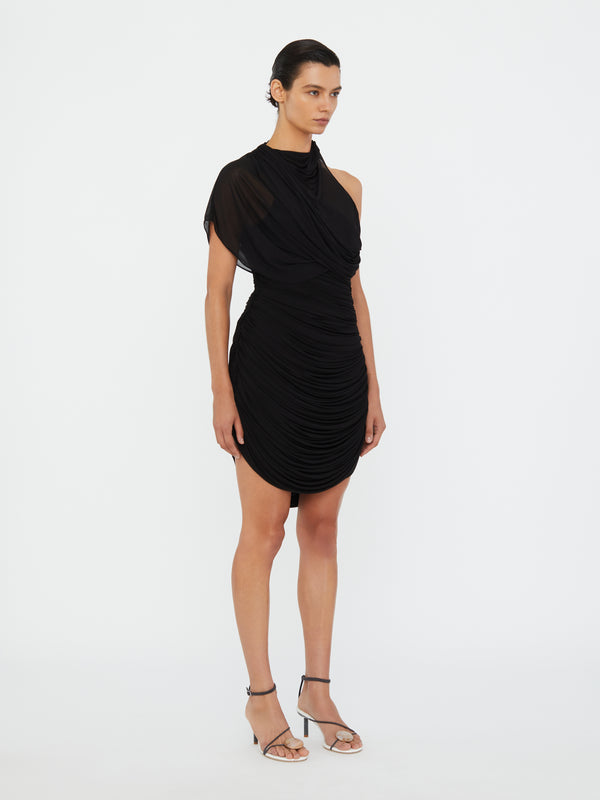 Christopher Esber Beach Glass Circular Jersey Mini Dress Black