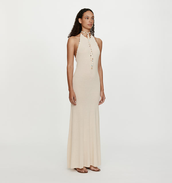 Christopher Esber Beach Quartz Halter Dress Bone Beach Quartz Halter Dress Cerise Pink