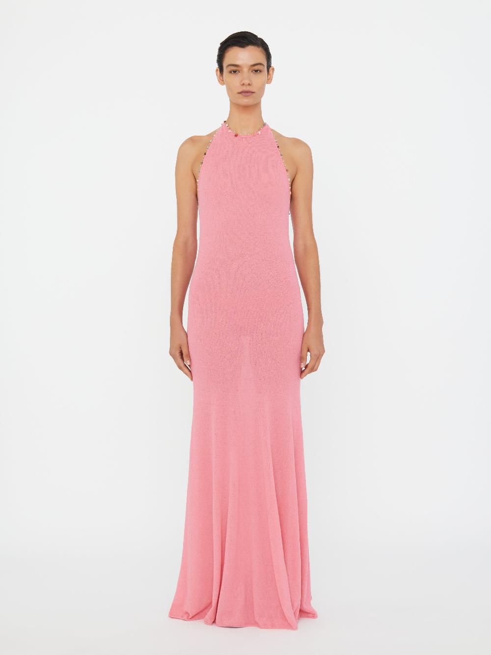 christopher esber Beach Quartz Halter Dress cerise pink Beach Quartz Halter Dress bone