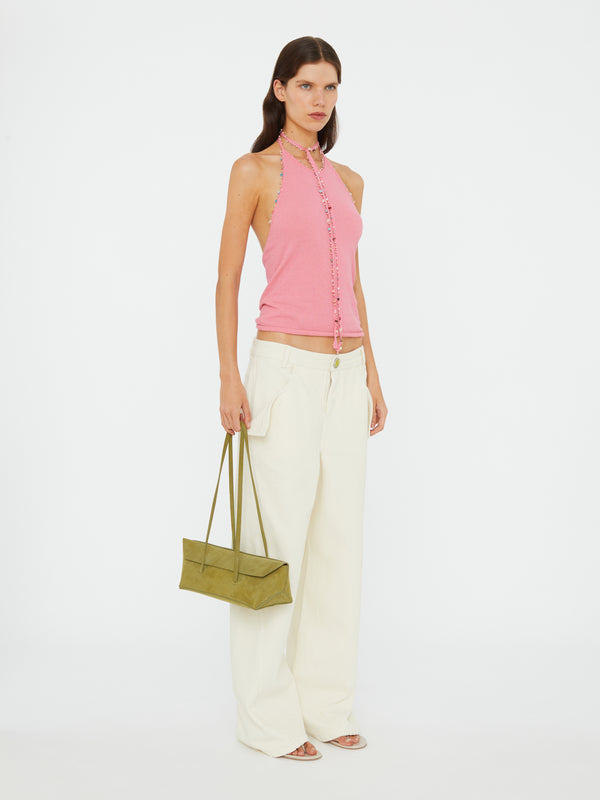 Christopher Esber Beach Quartz Halter Tank Cerise Pink Beach Quartz Halter Tank Bone