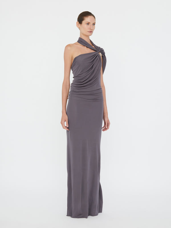 Christopher Esber Bezel Quartz Halter Dress Shadow Grey Bezel Quartz Halter Dress Black Bezel Quartz Halter Dress Bottle Green