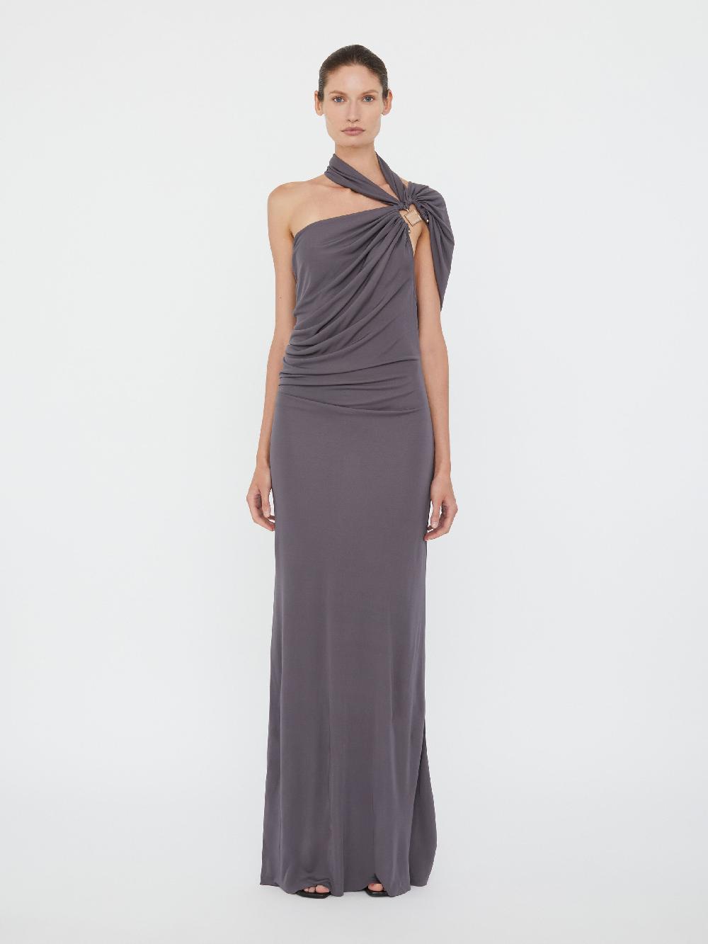 christopher esber Bezel Quartz Halter Dress shadow grey Bezel Quartz Halter Dress black Bezel Quartz Halter Dress bottle green