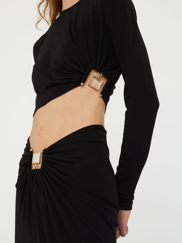 Christopher Esber Bezel Quartz Long Sleeve Top Black Bezel Quartz Long Sleeve Top Teal