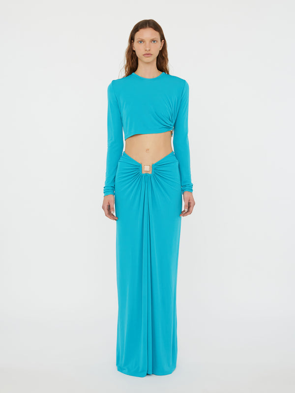 Christopher Esber Bezel Quartz Long Sleeve Top Teal Bezel Quartz Long Sleeve Top Black