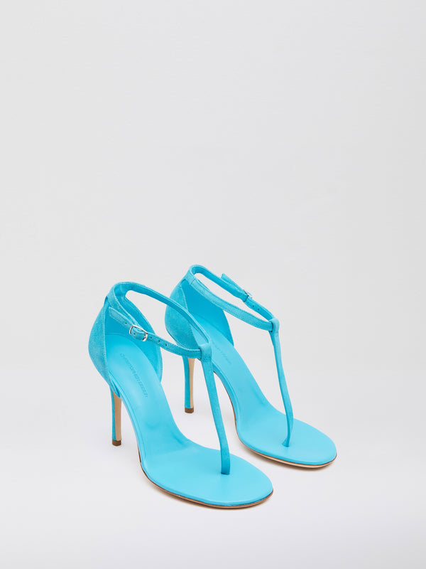 Christopher Esber Billi T Bar Suede Sandal Teal Billi T Bar Suede Sandal Black