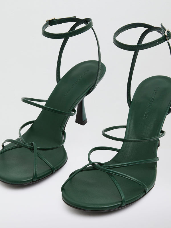 Christopher Esber Blaze Heel Evergreen Blaze Heel Boston Blue Russet