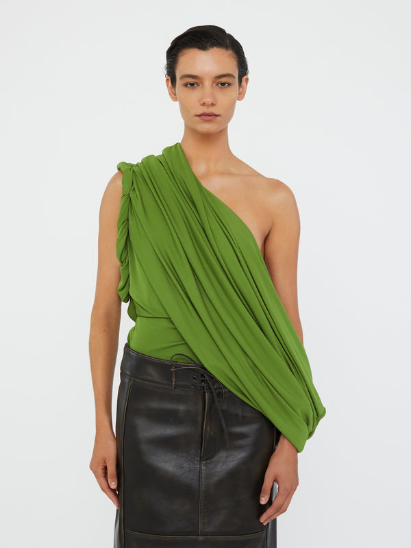 Christopher Esber Burnished Eddie Leather Skirt Black