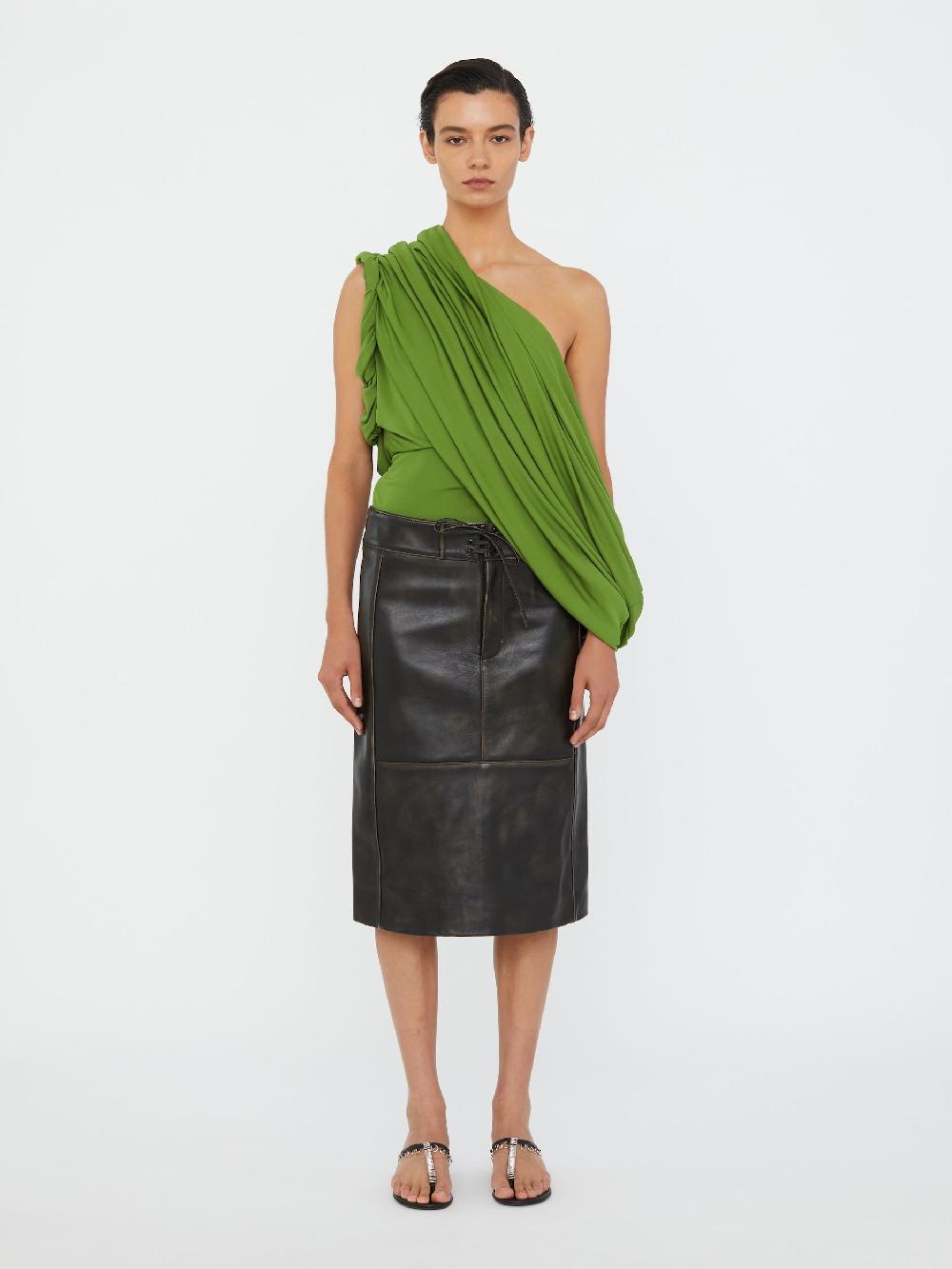 christopher esber Burnished Eddie Leather Skirt Black christopher esber Burnished Eddie Leather Skirt Black