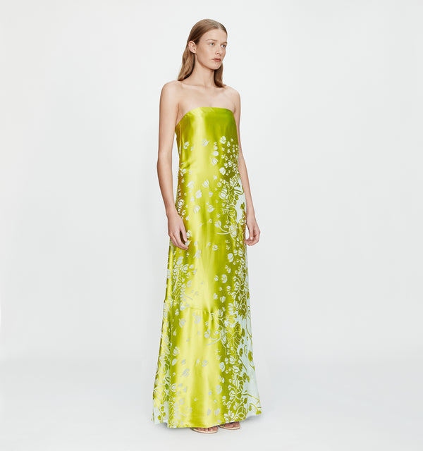 Christopher Esber Burnout Strapless Dress Mint Sour Green