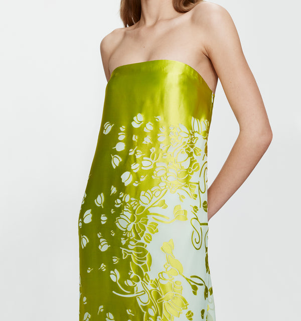 Christopher Esber Burnout Strapless Dress Mint Sour Green
