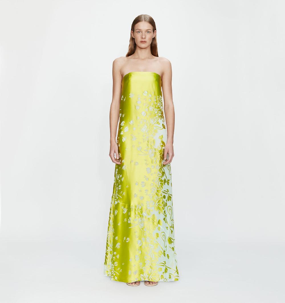 christopher esber Burnout Strapless Dress mint sour green