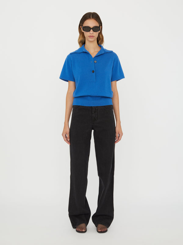 Christopher Esber Cashmere Knit Polo Lapis Cashmere Knit Polo Charcoal