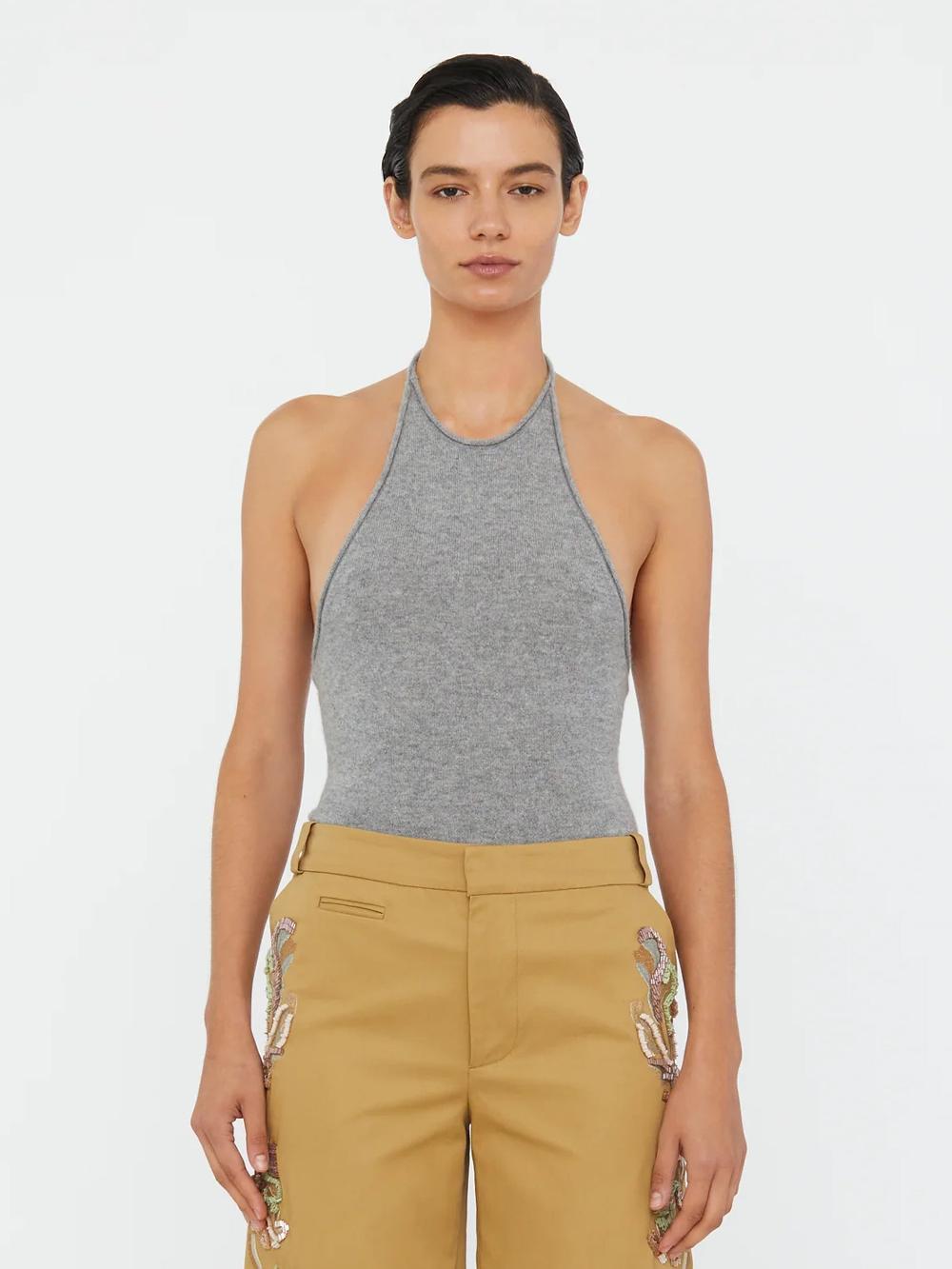 christopher esber Cashmere Rae Halter Tank grey marle Cashmere Rae Halter Tank black