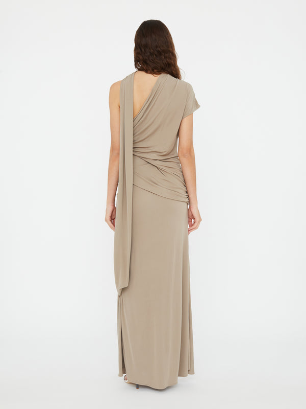 Christopher Esber Aiba Draped Jersey Skirt Clay