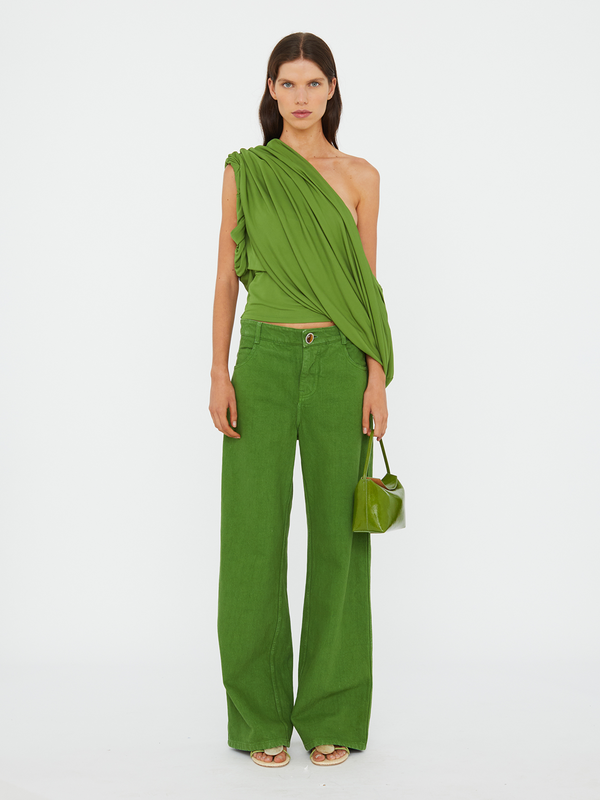 Christopher Esber Aiba Draped Jersey Tee Cactus