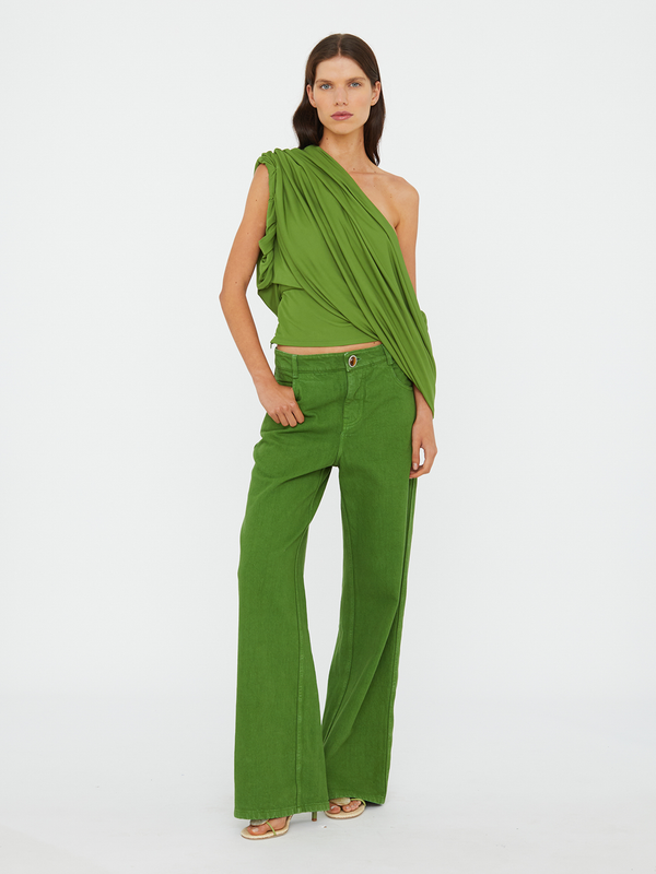 Christopher Esber Aiba Draped Jersey Tee Cactus