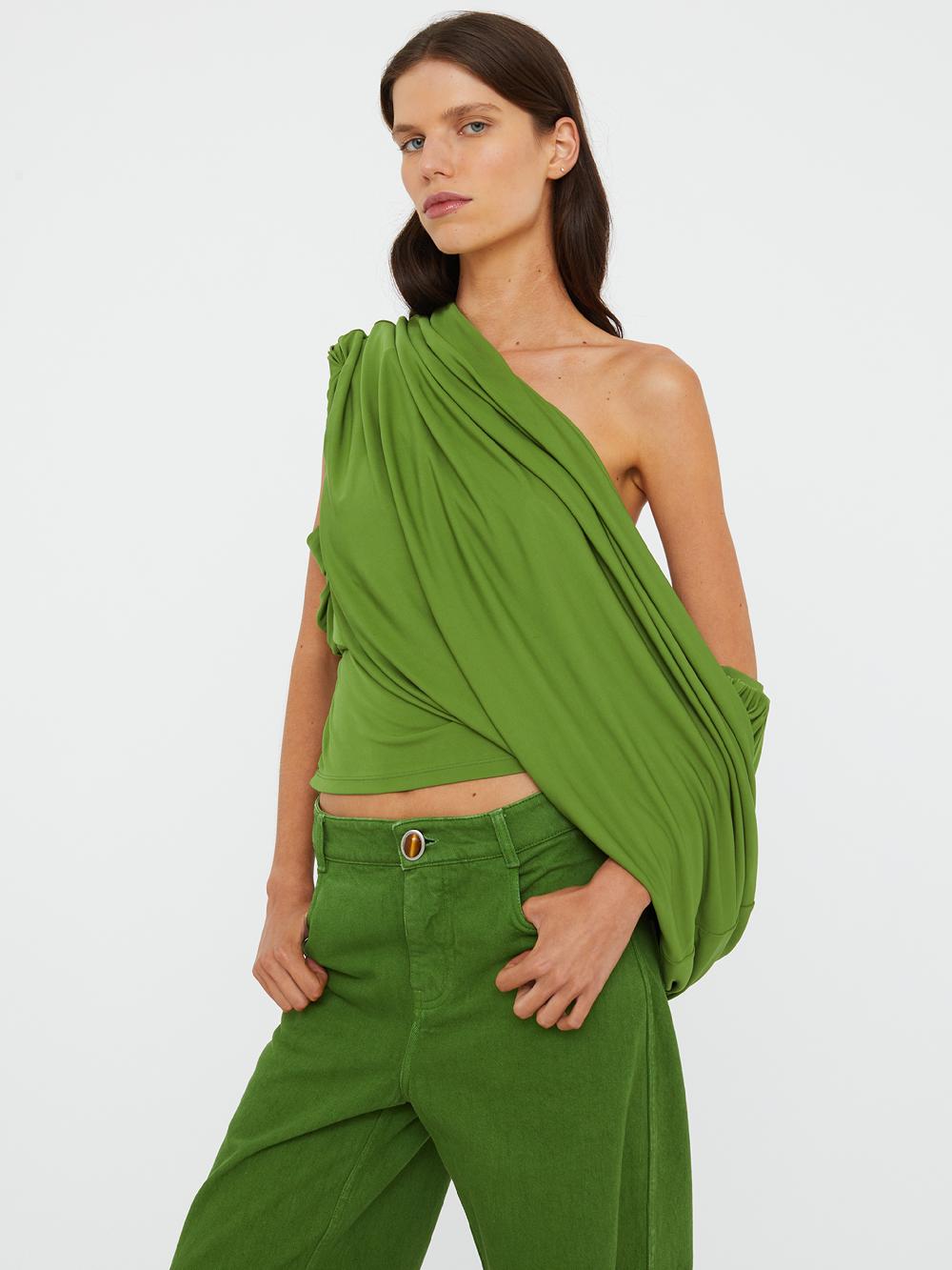 christopher esber Aiba Draped Jersey Tee cactus