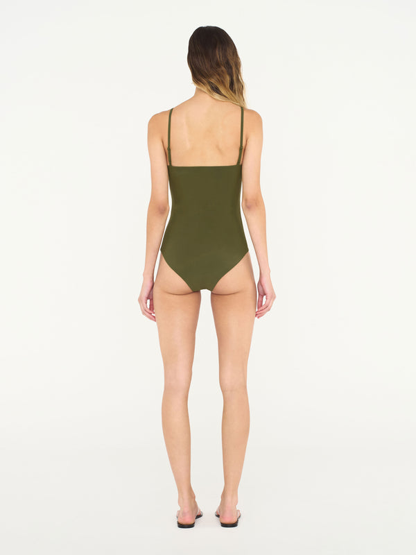 Christopher Esber Arced Ruched One Piece Kombu