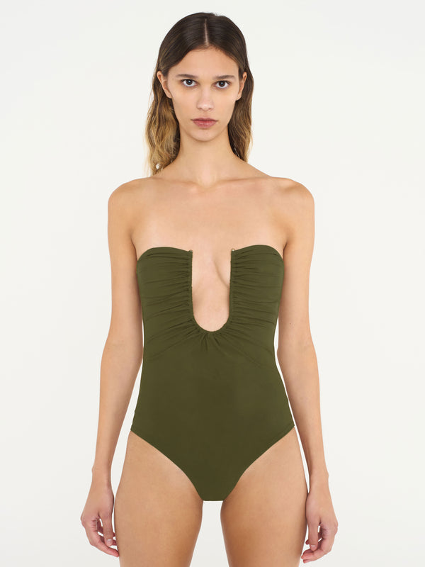 Christopher Esber Arced Ruched One Piece Kombu