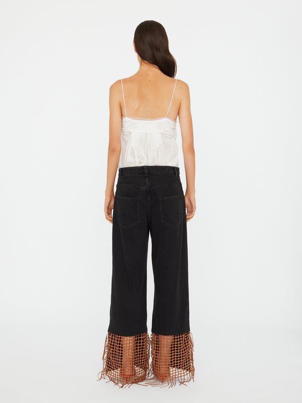 Christopher Esber Basket Leather Jean Black