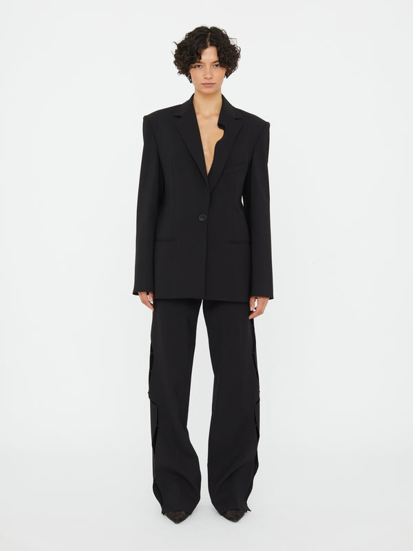 Christopher Esber Bitten Wool Blazer Black