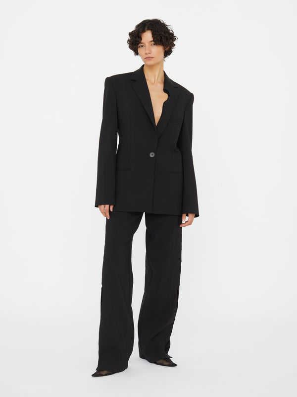 Christopher Esber Bitten Wool Blazer Black