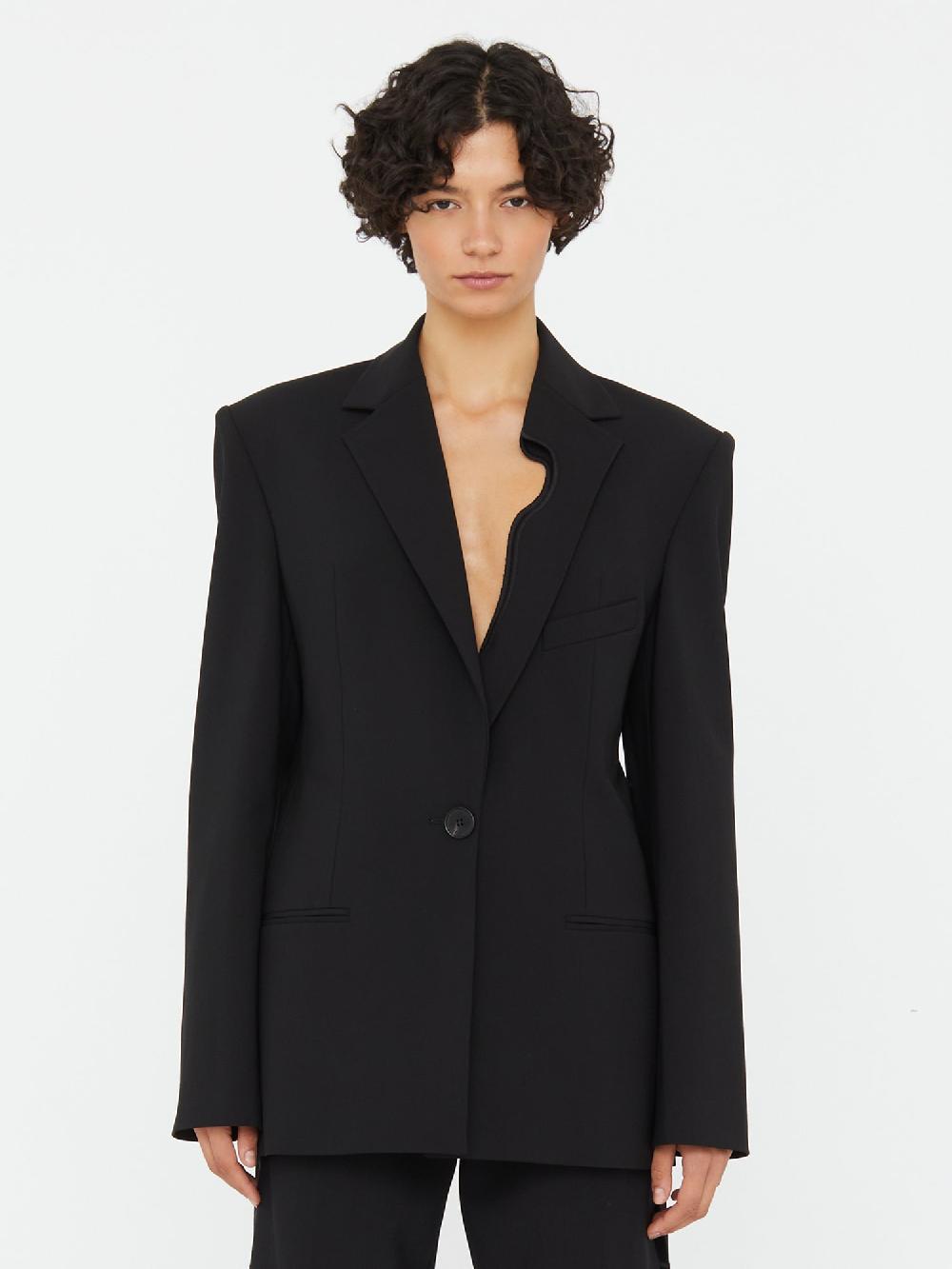 christopher esber Bitten Wool Blazer black