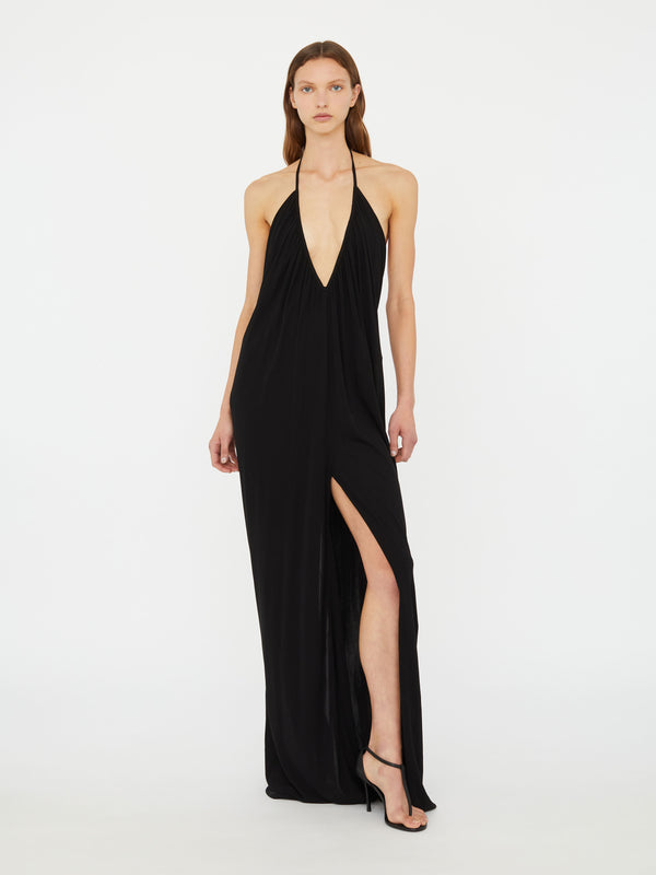 Christopher Esber Cowled Halter Jumpsuit Black