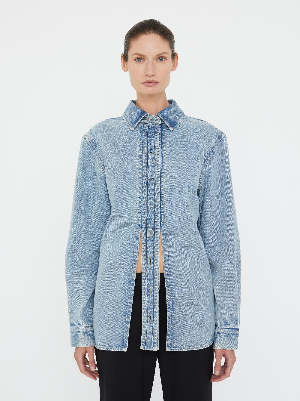 christopher esber Denim Floating Tab Shirt indigo