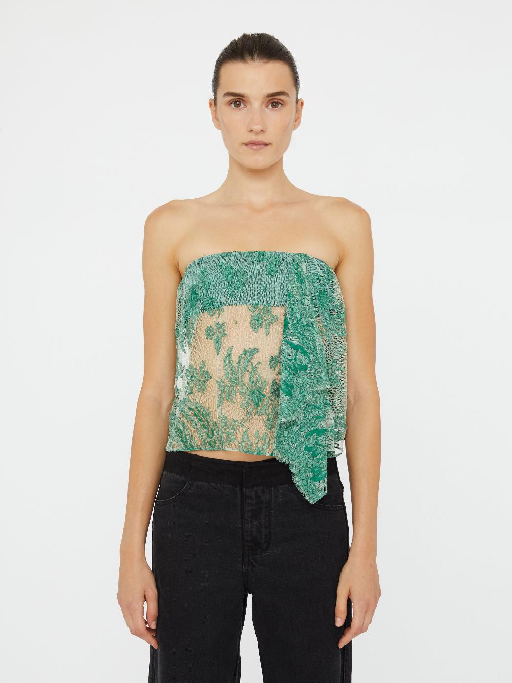 christopher esber Floating Lace Strapless Top