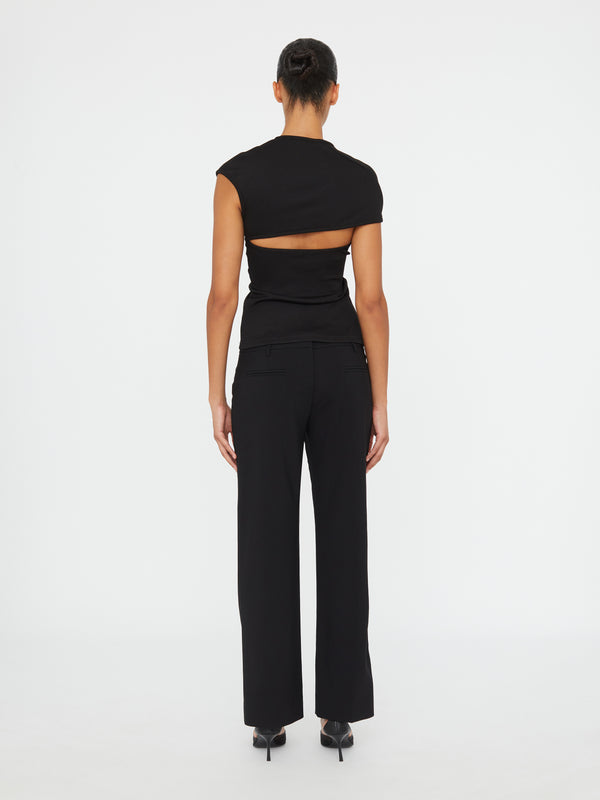 Christopher Esber Helix Crystal Ribbed Tee Black