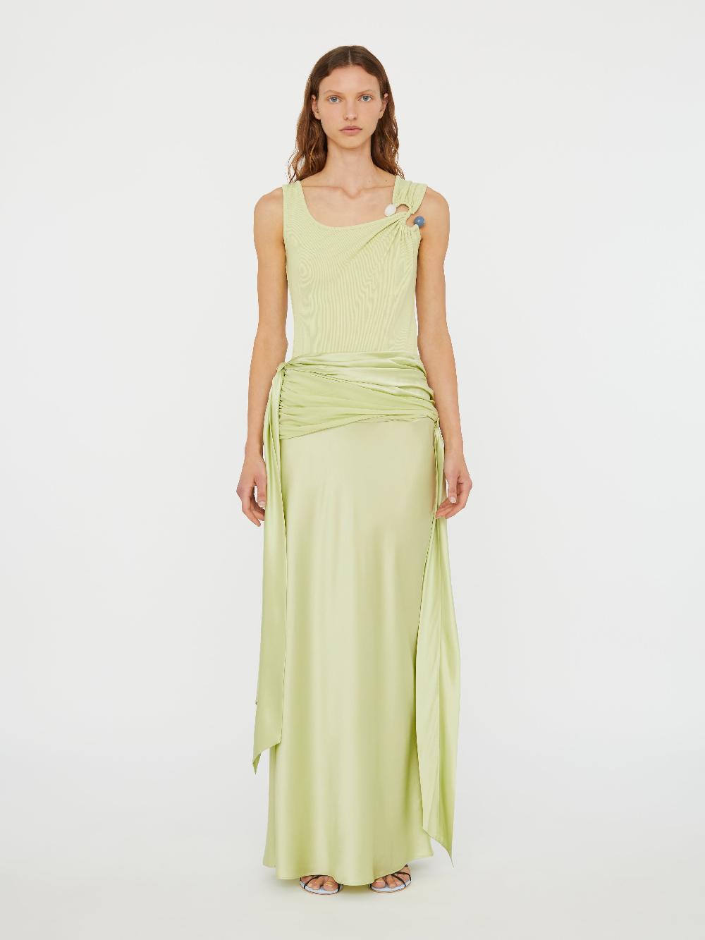 christopher esber Knotted Silk Gather Skirt melon