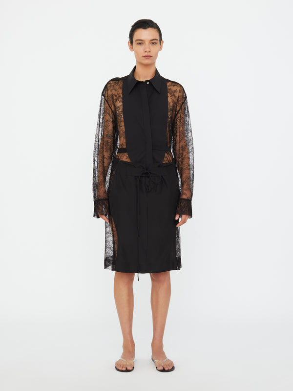Christopher Esber Lace Tux Shirt Black