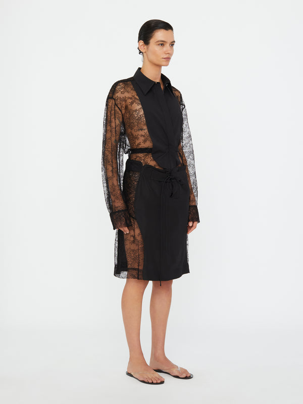 Christopher Esber Lace Tux Shirt Black